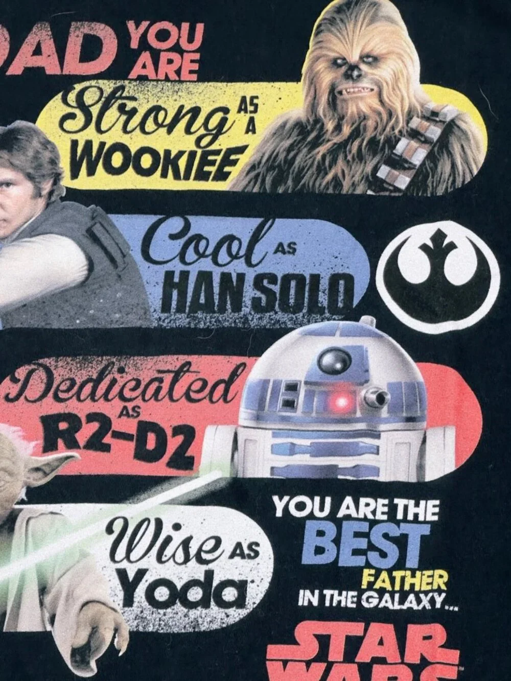 Star Wars Dad Shirt Youth Small Black Graphic Tee Best Father in Galaxy